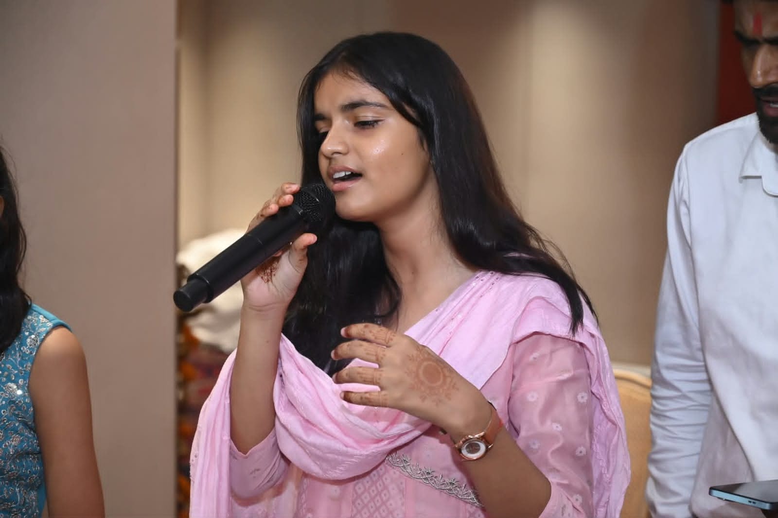 Live singer performing at an event